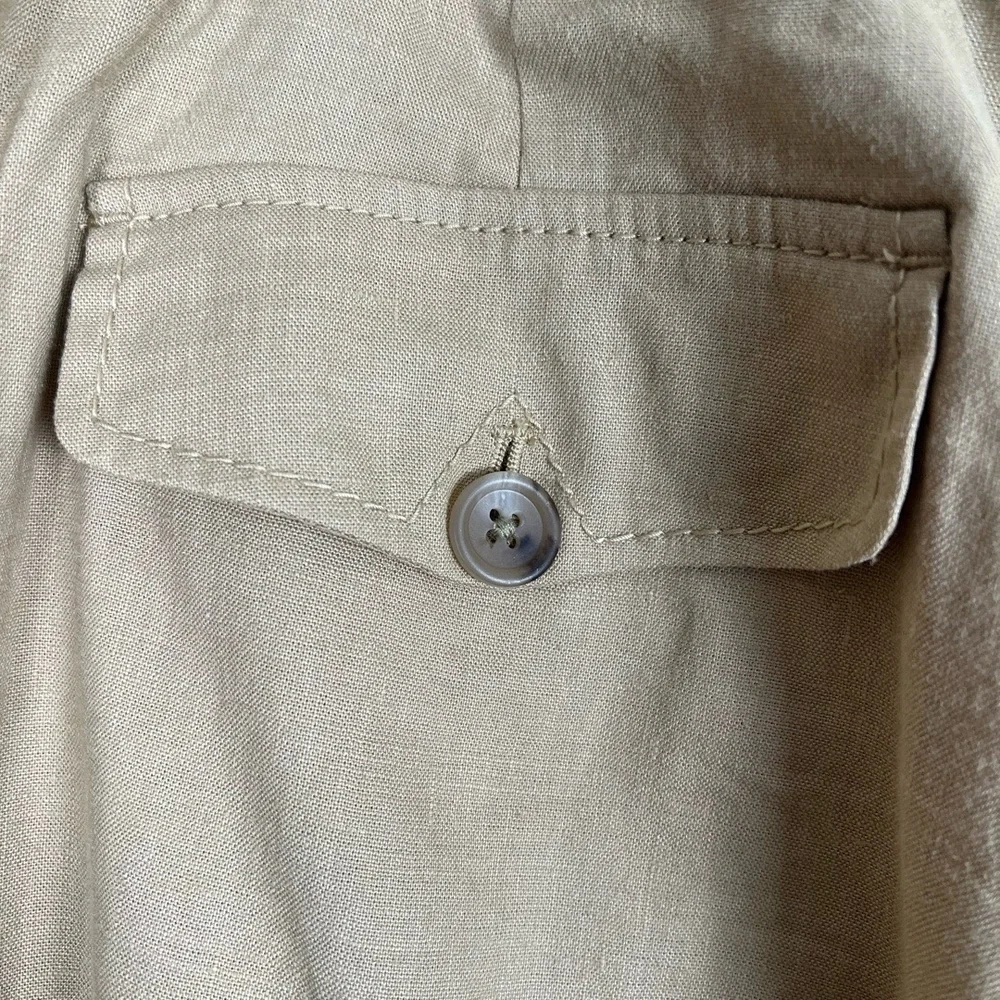 Banana Republic Martin Pants 10 Khaki Straight Linen Stretch Classic Coastal‎